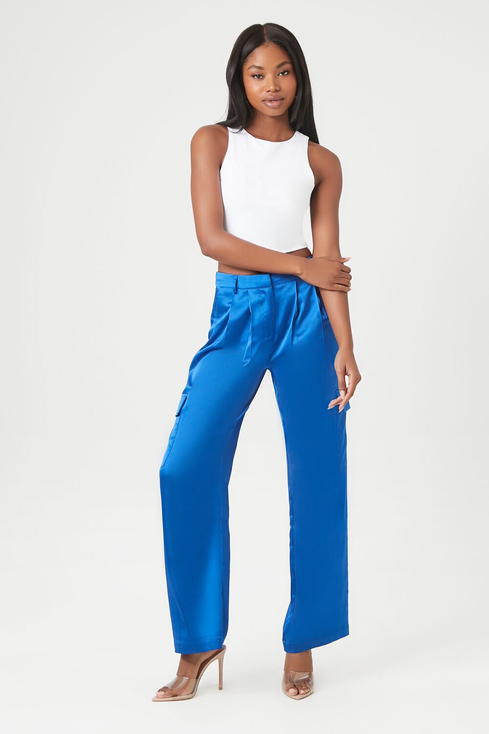 Satin Cargo Pants