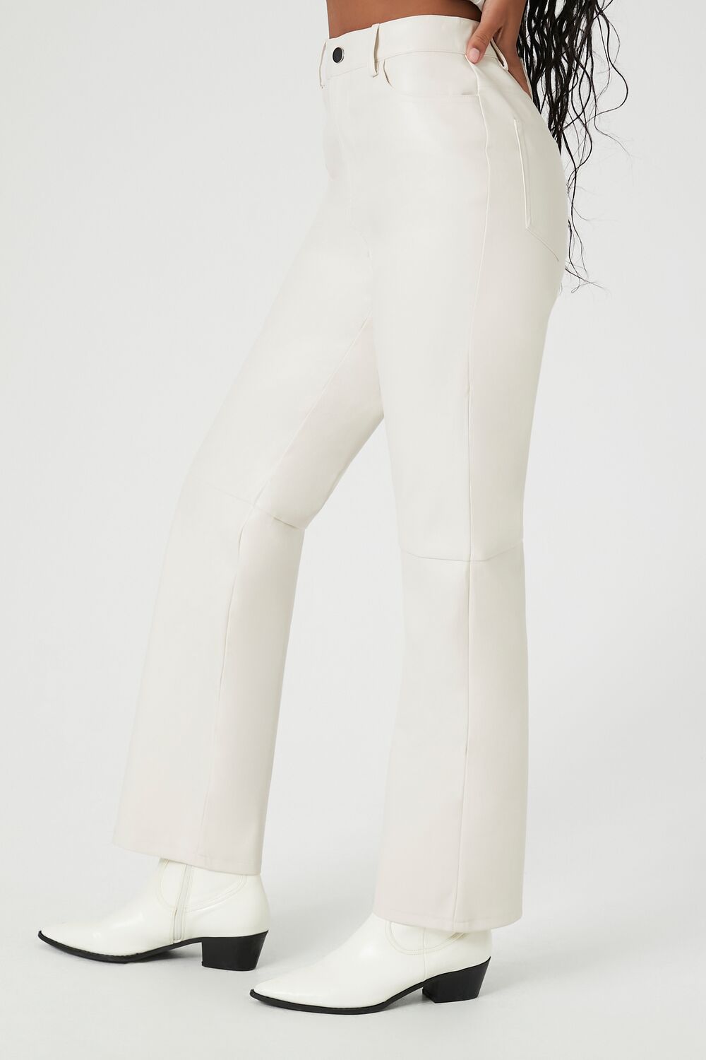 Faux Leather High-Rise Straight Pants