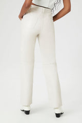 Faux Leather High-Rise Straight Pants