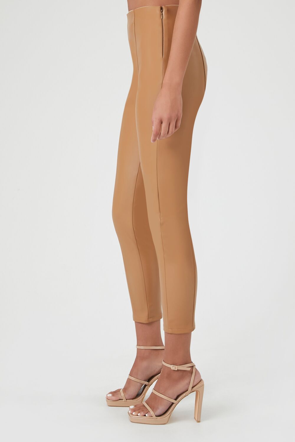 Faux Leather High-Rise Ankle Pants