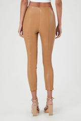 Faux Leather High-Rise Ankle Pants
