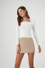 Sweater-Knit Mini Skirt