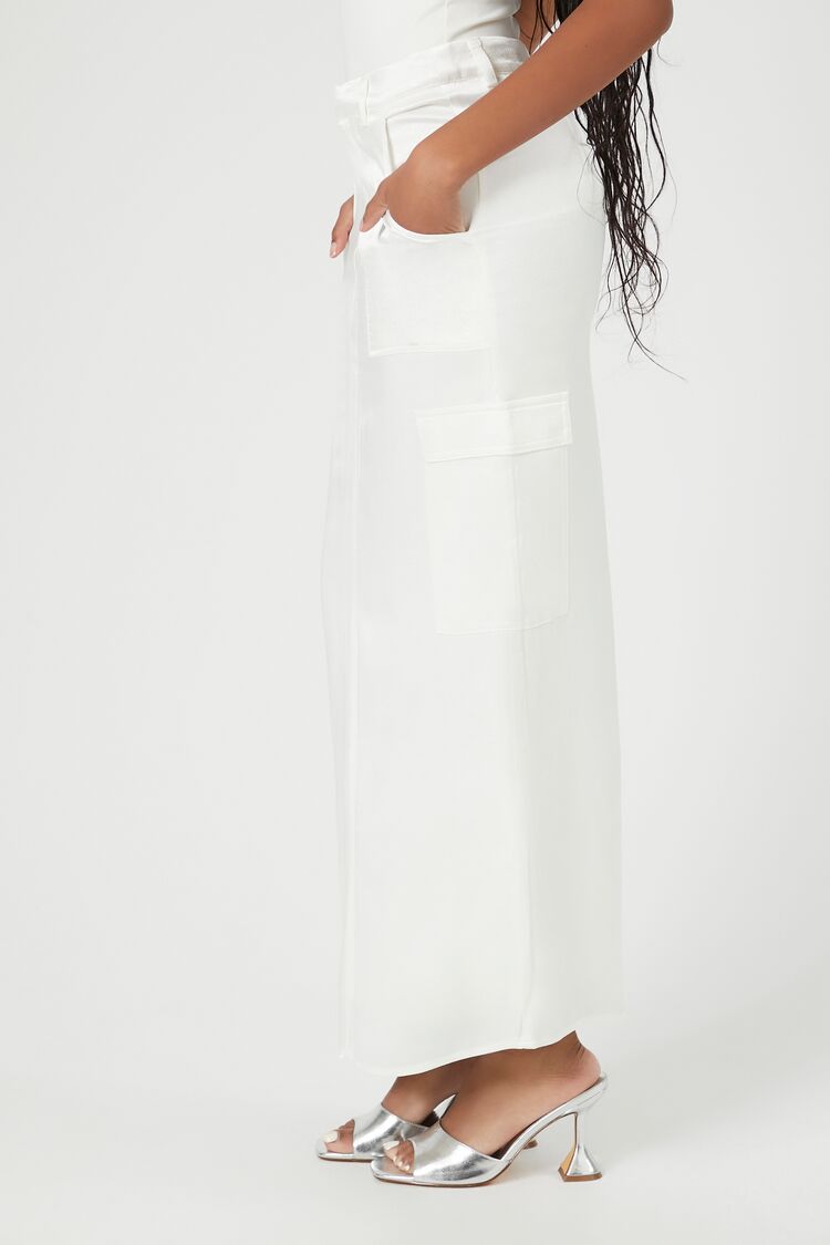 Satin Slit Midi Skirt