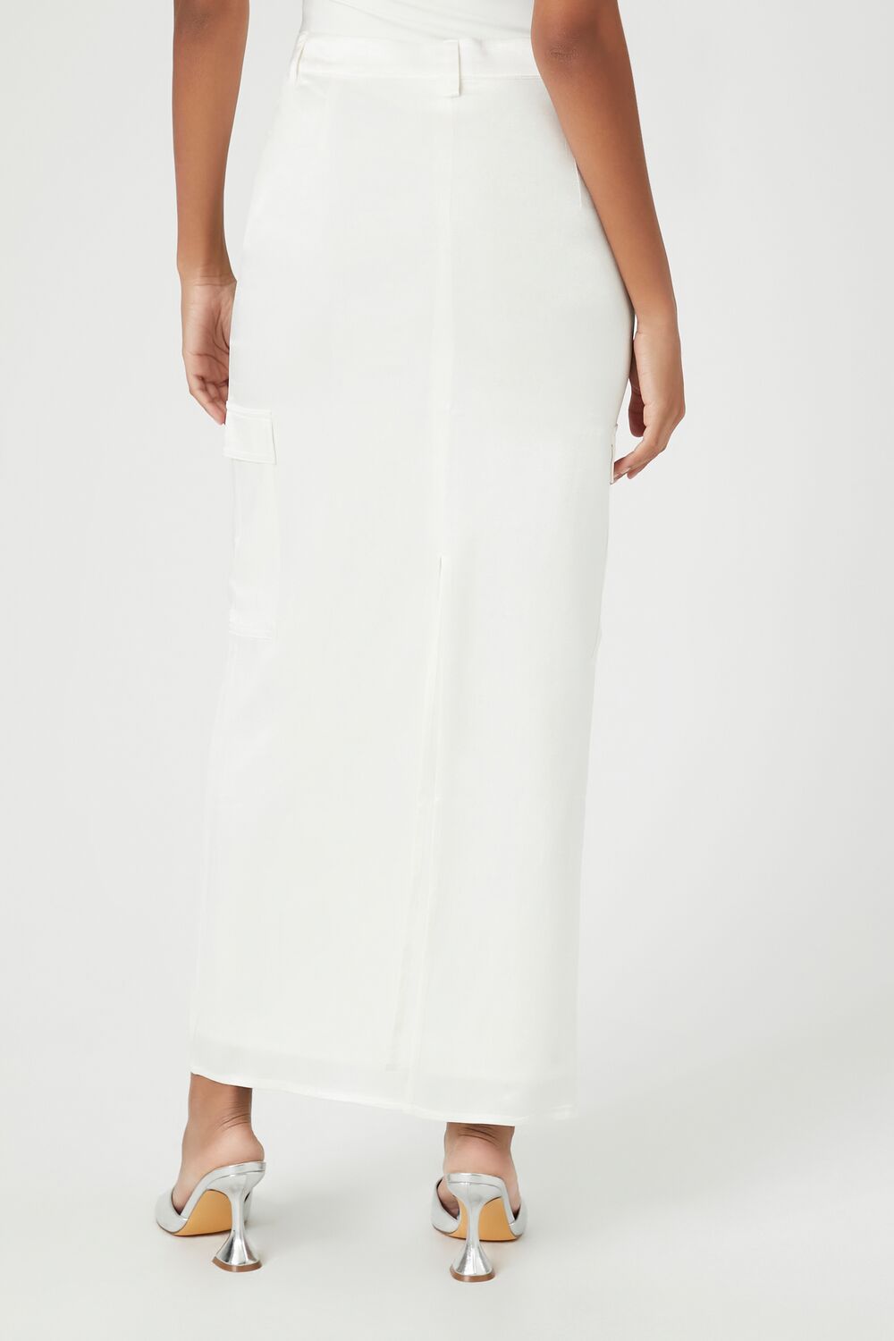 Satin Slit Midi Skirt
