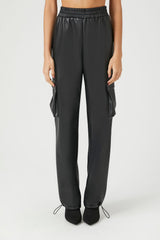Faux Leather Cargo Pants