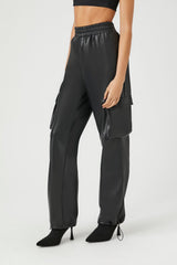 Faux Leather Cargo Pants