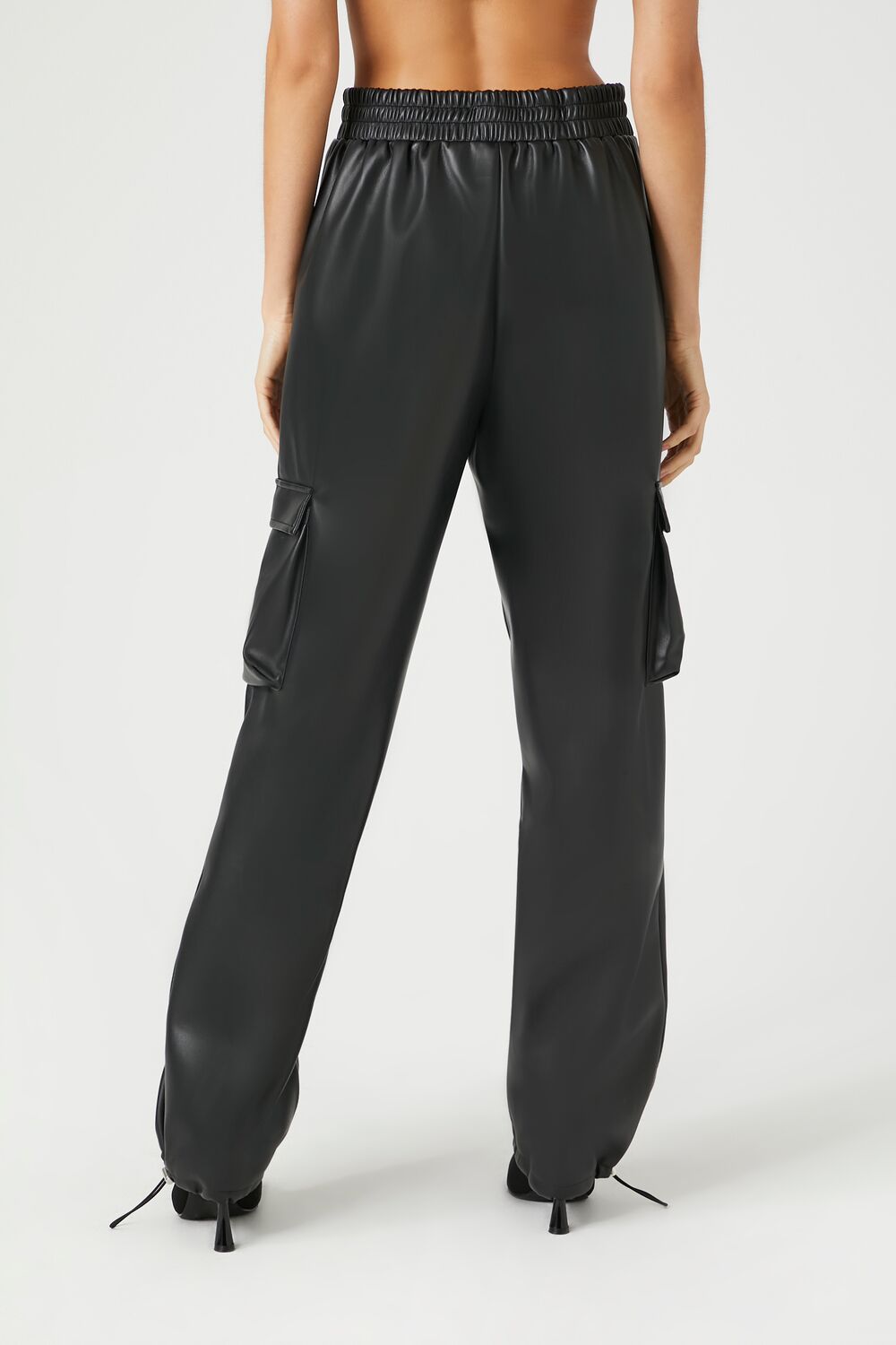Faux Leather Cargo Pants
