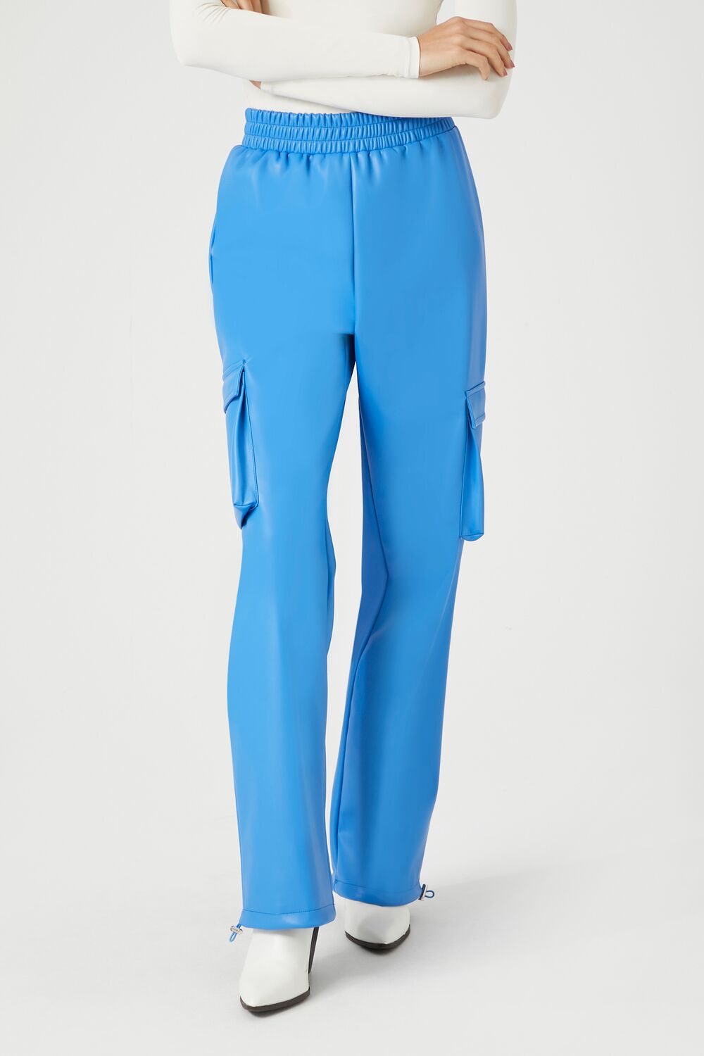 Faux Leather Cargo Pants