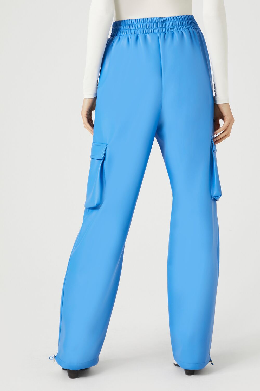 Faux Leather Cargo Pants