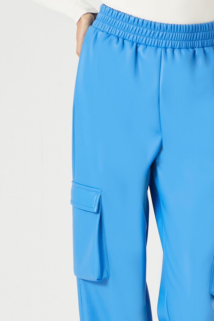 Faux Leather Cargo Pants