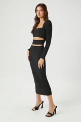 Ponte Knit Cutout Midi Dress