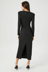 Ponte Knit Cutout Midi Dress