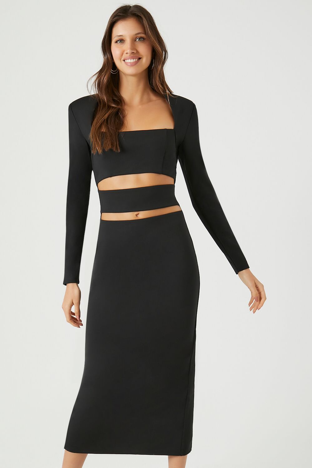 Ponte Knit Cutout Midi Dress