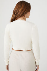 Cotton Ribbed Cropped Henley Top