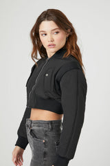 Cropped Bomber Jacket