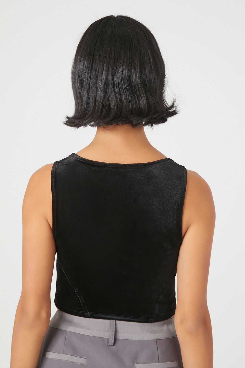 Velvet Bustier Cropped Tank Top