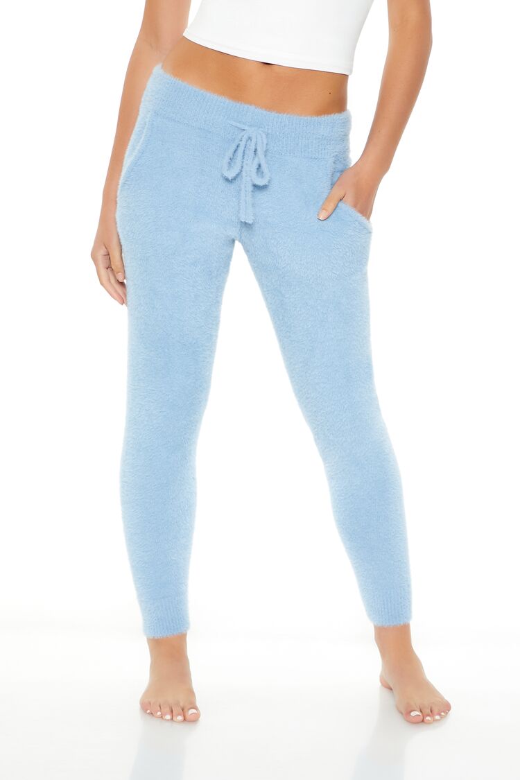 Fuzzy Sweater-Knit Joggers