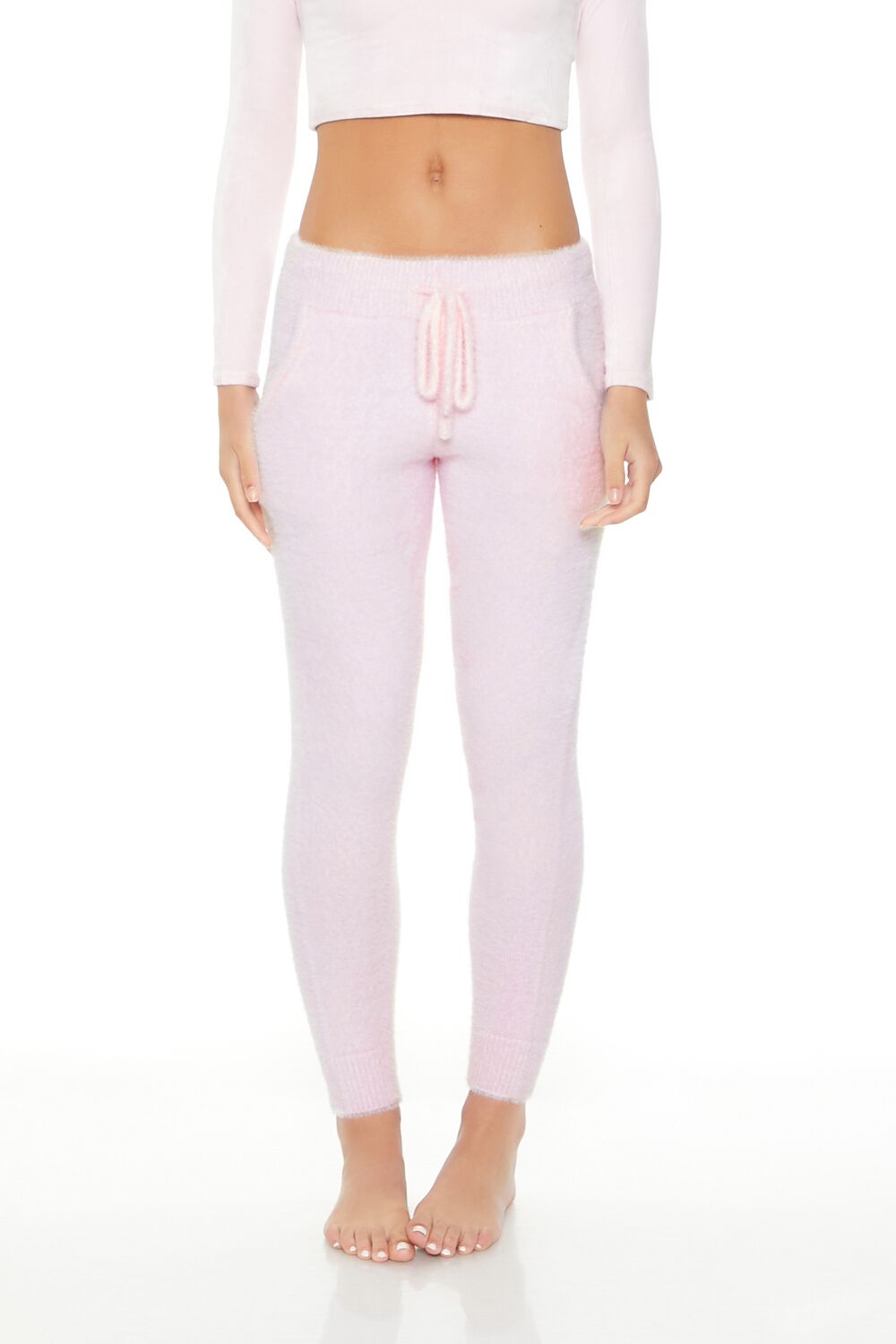 Fuzzy Sweater-Knit Joggers