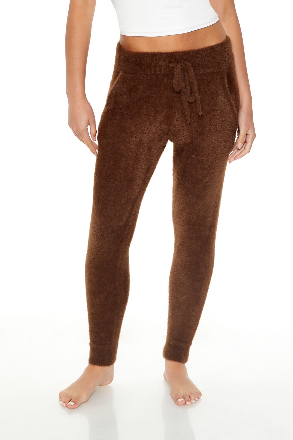 Fuzzy Sweater-Knit Joggers