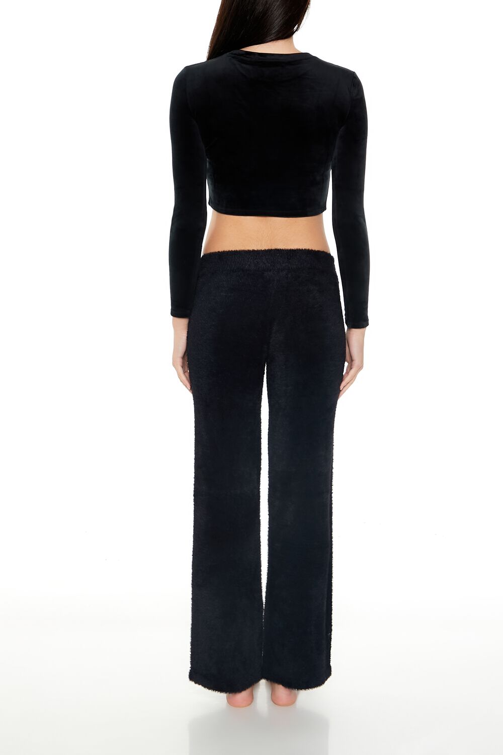 Fuzzy Knit Flare Pants