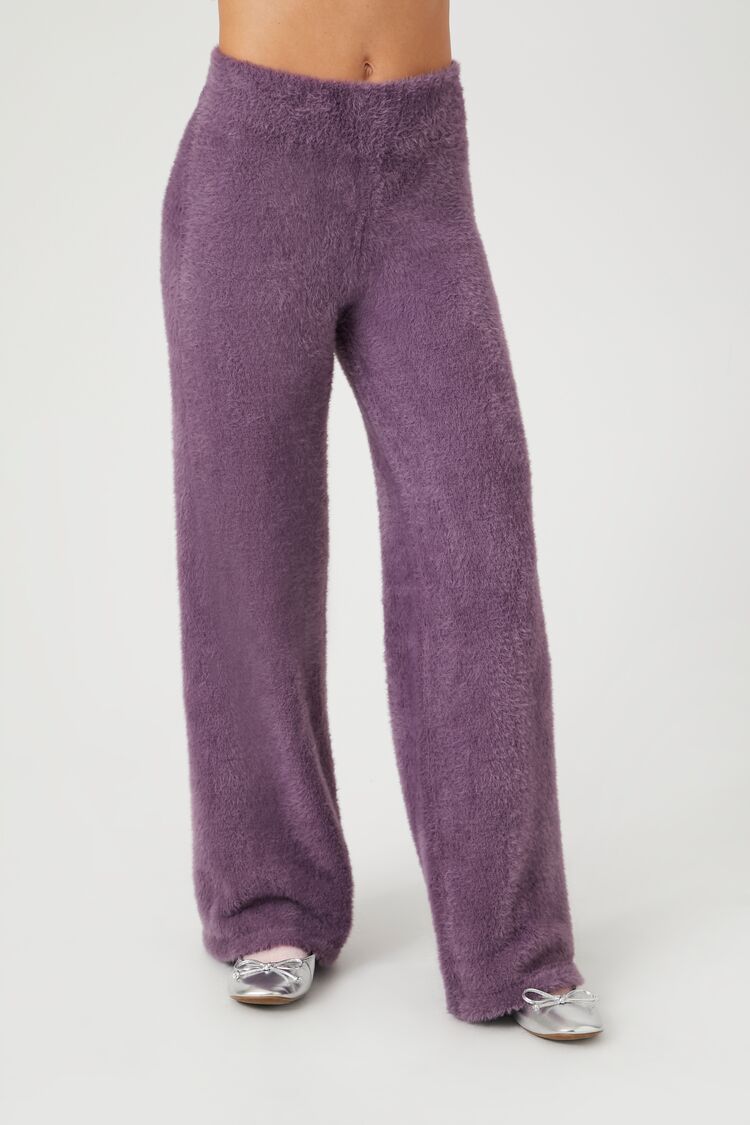 Fuzzy Knit Flare Pants