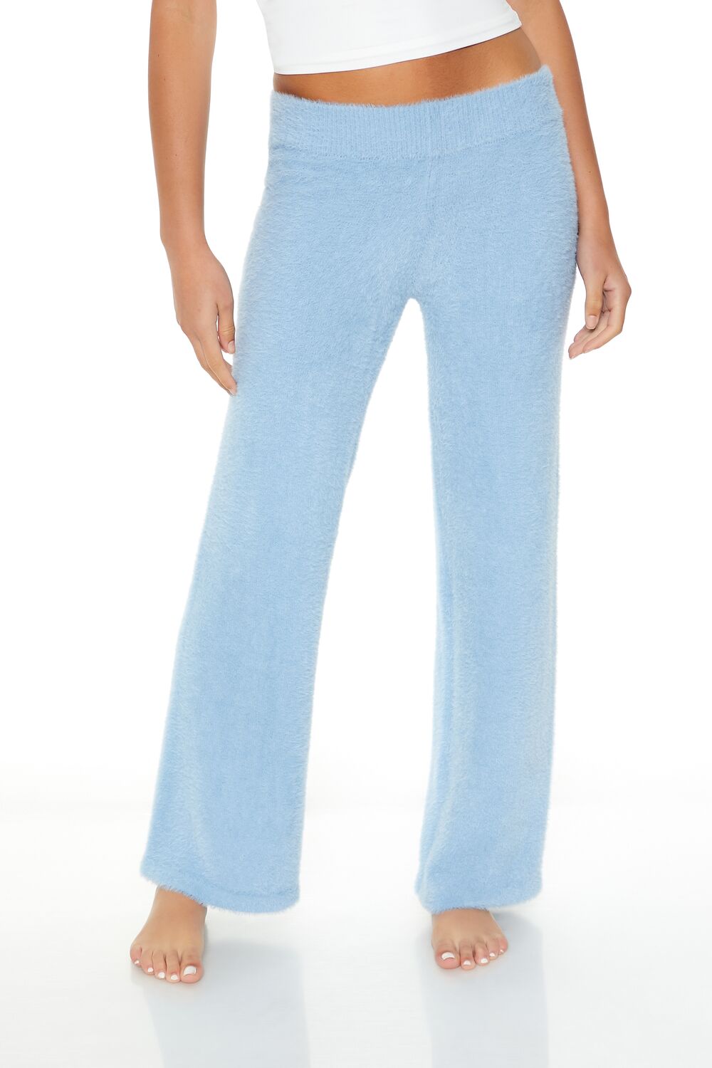 Fuzzy Knit Flare Pants