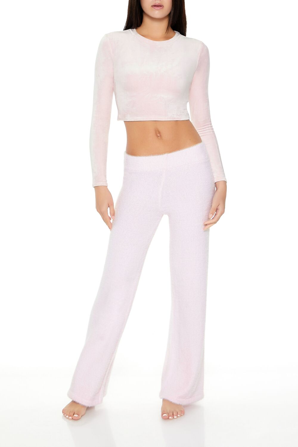 Fuzzy Knit Flare Pants
