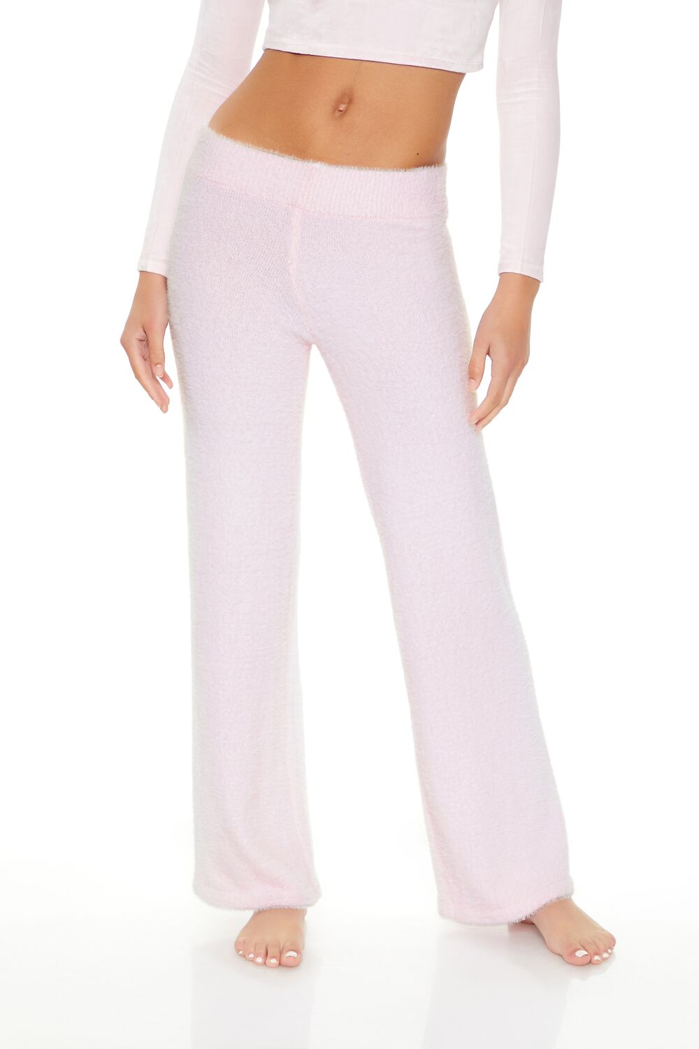 Fuzzy Knit Flare Pants