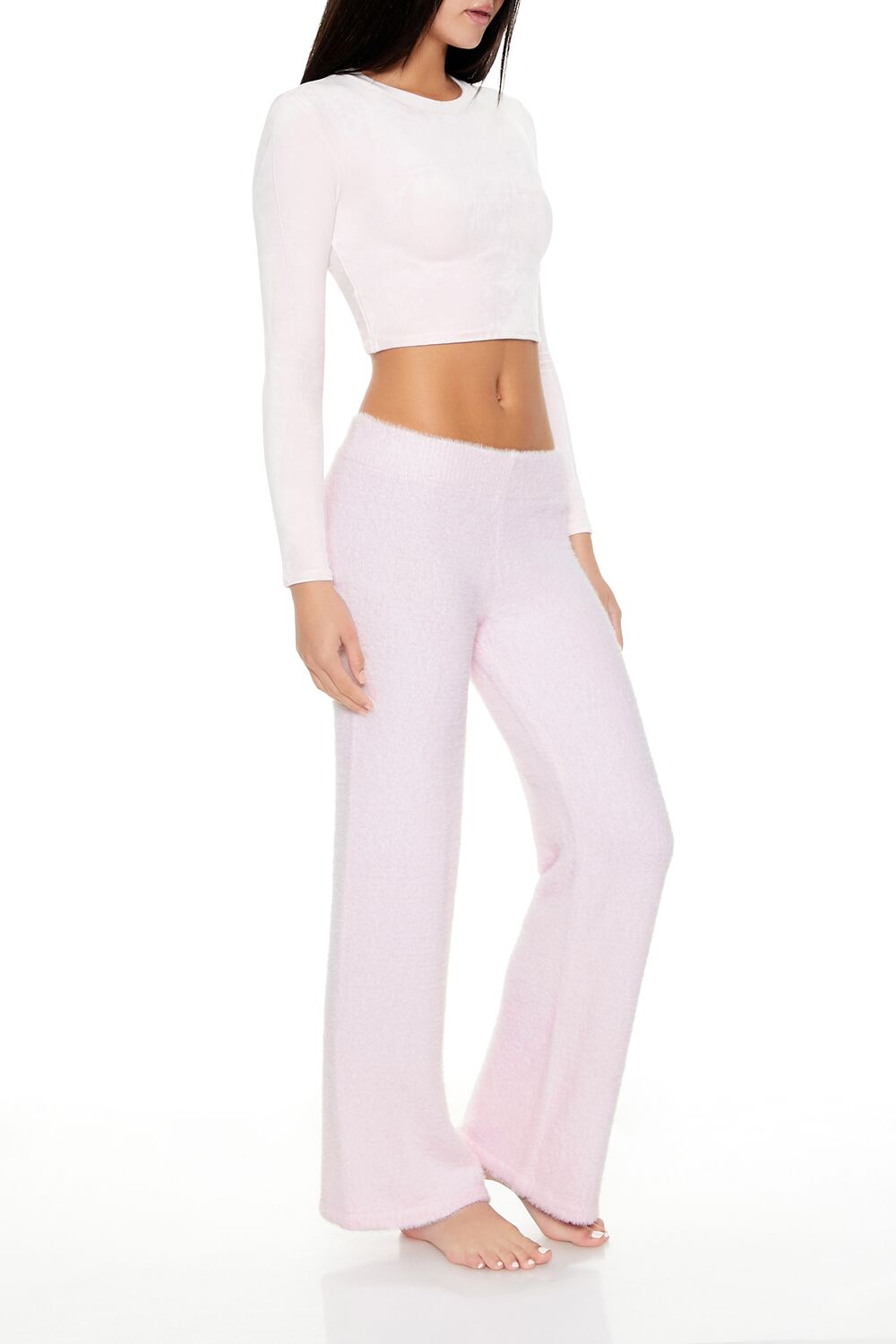 Fuzzy Knit Flare Pants