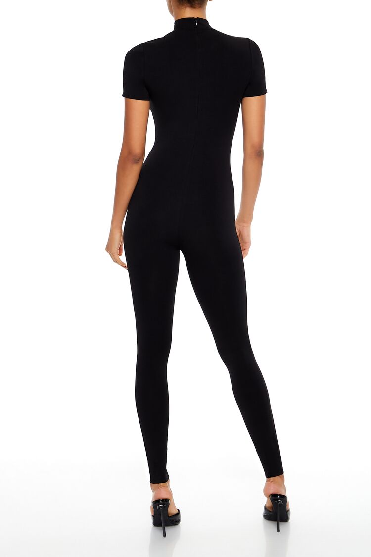 Fitted Mock Neck Jumpsuit