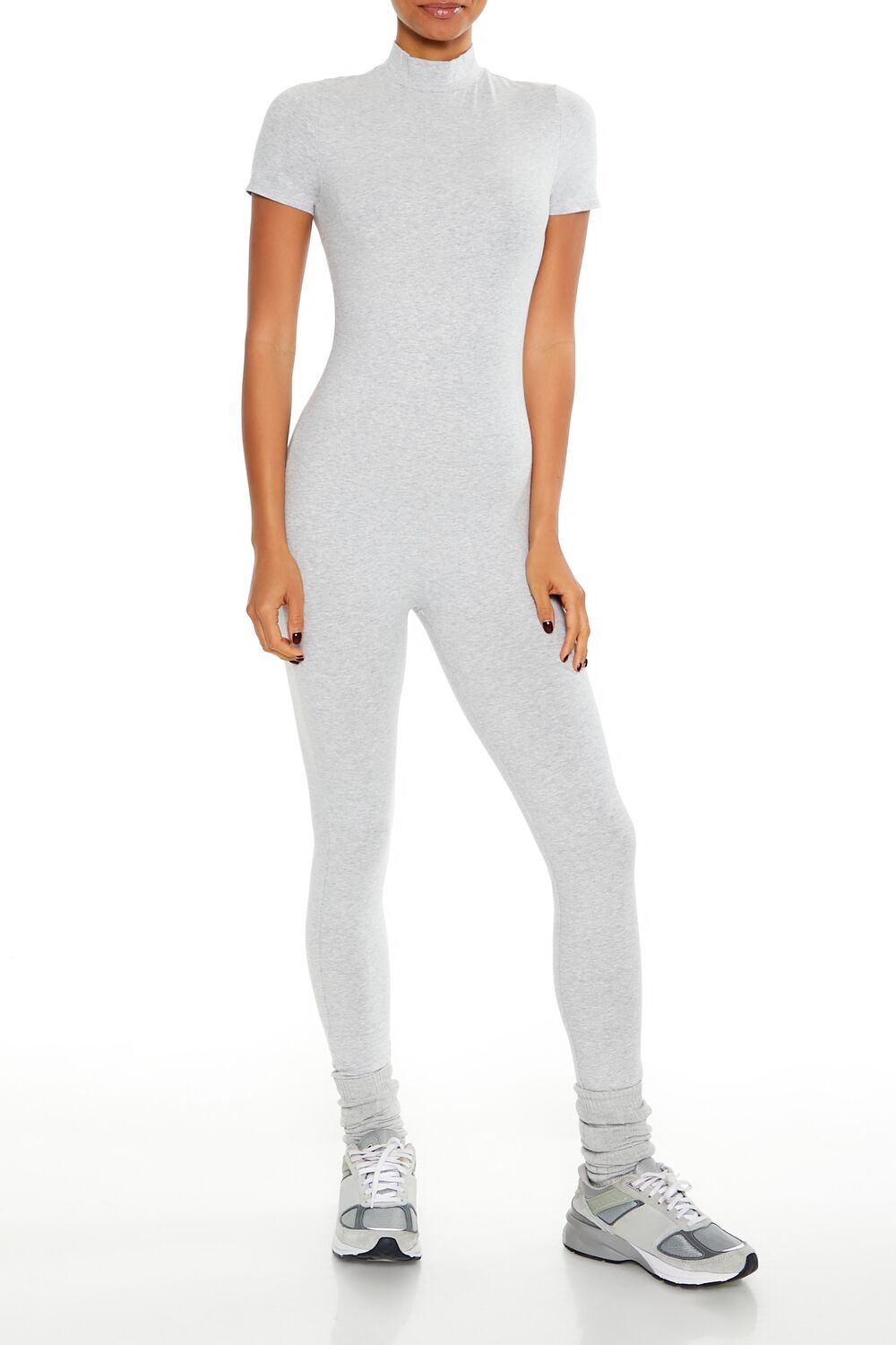 Fitted Mock Neck Jumpsuit