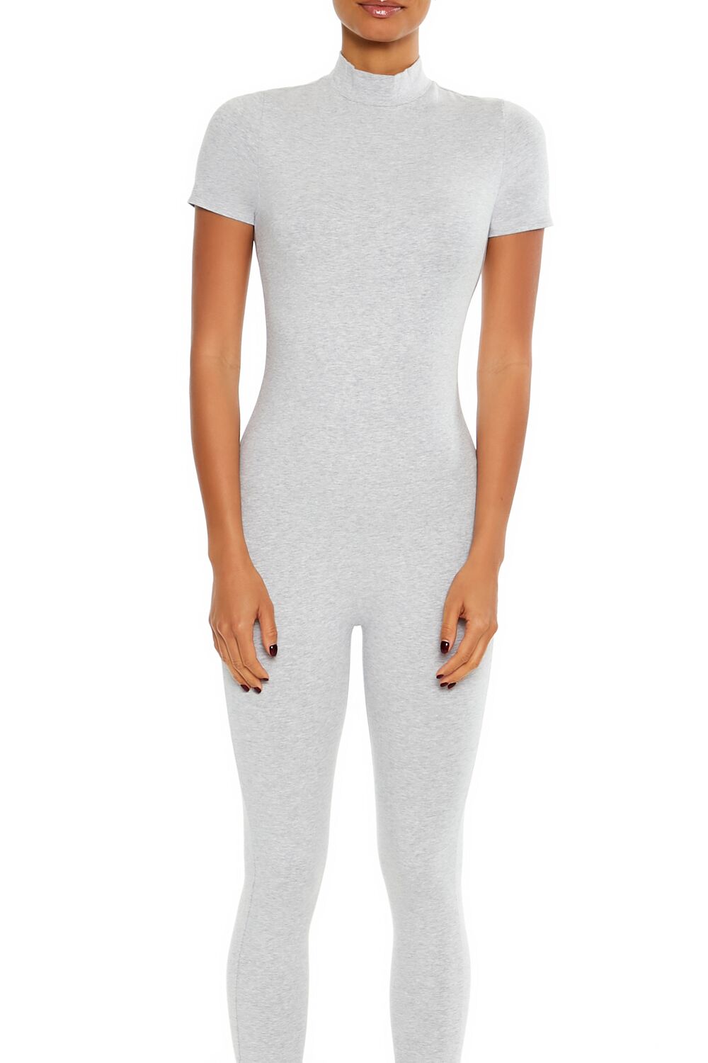 Fitted Mock Neck Jumpsuit