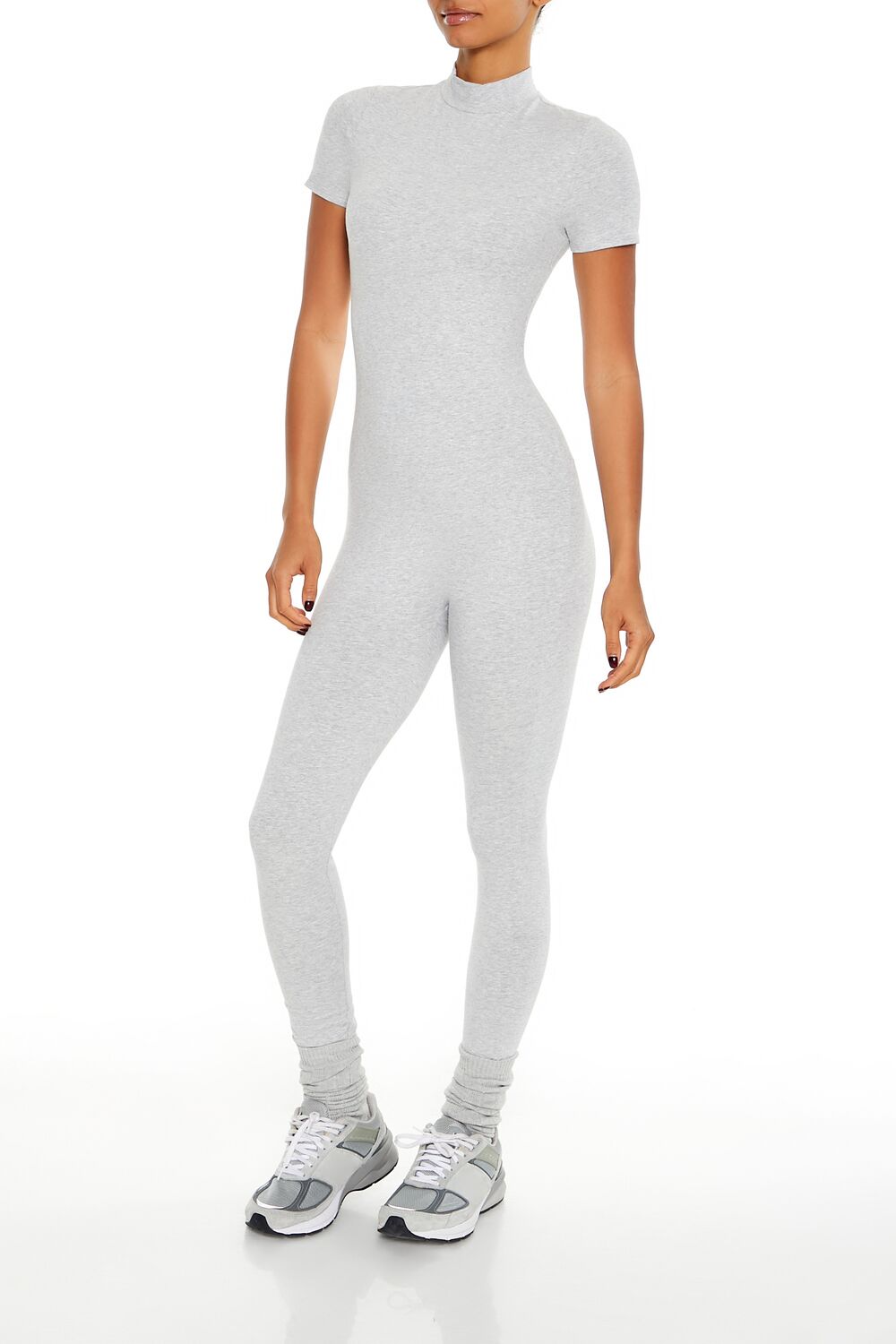 Fitted Mock Neck Jumpsuit