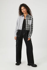 Cropped Plaid Flannel Shirt