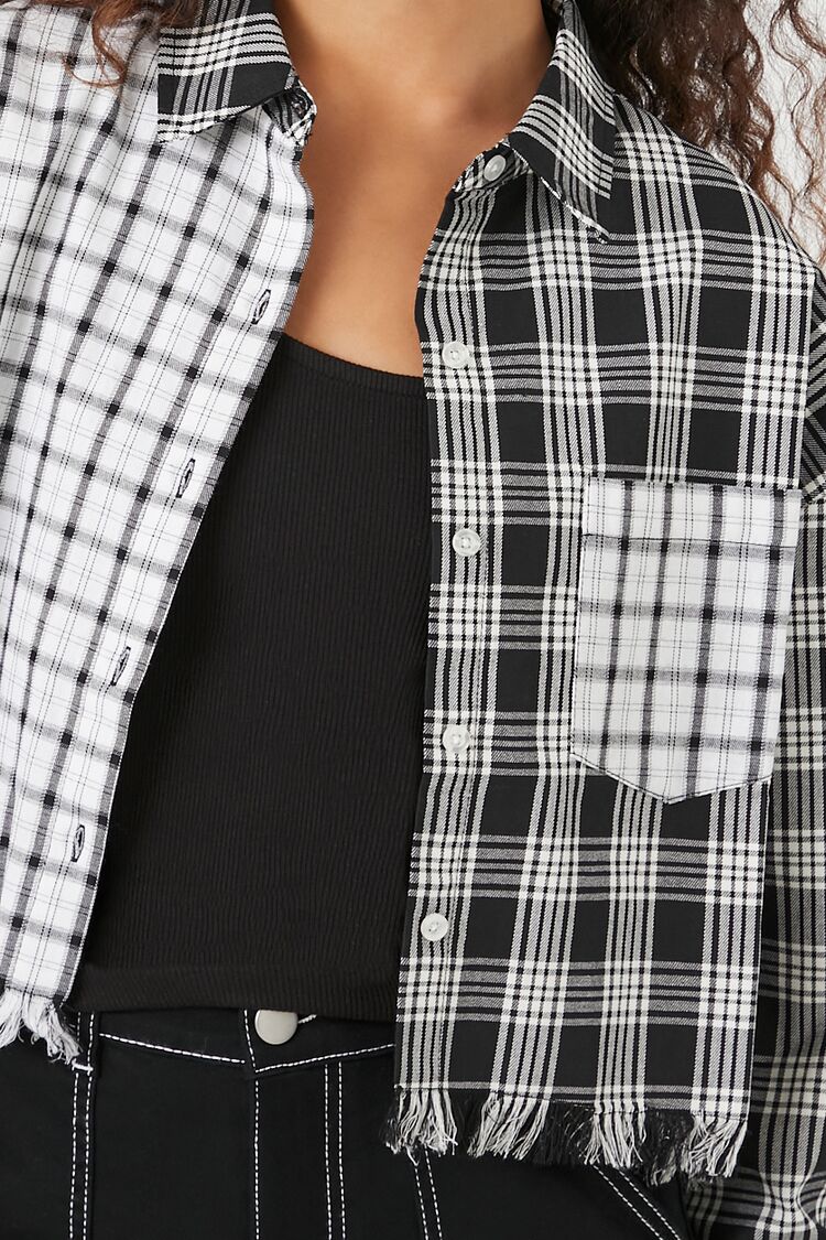 Cropped Plaid Flannel Shirt