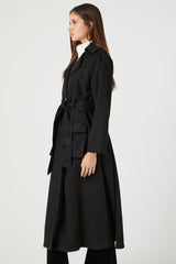 Belted Faux Suede Trench Coat