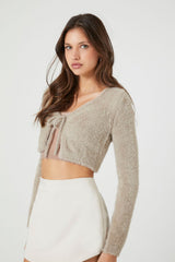 Fuzzy Cropped Cardigan Sweater