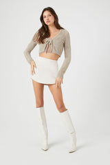 Fuzzy Cropped Cardigan Sweater