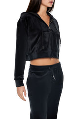 Velour Zip-Up Hoodie