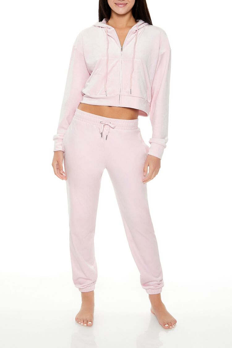 Velour Zip-Up Hoodie