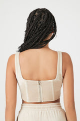 Velour Corset Crop Top