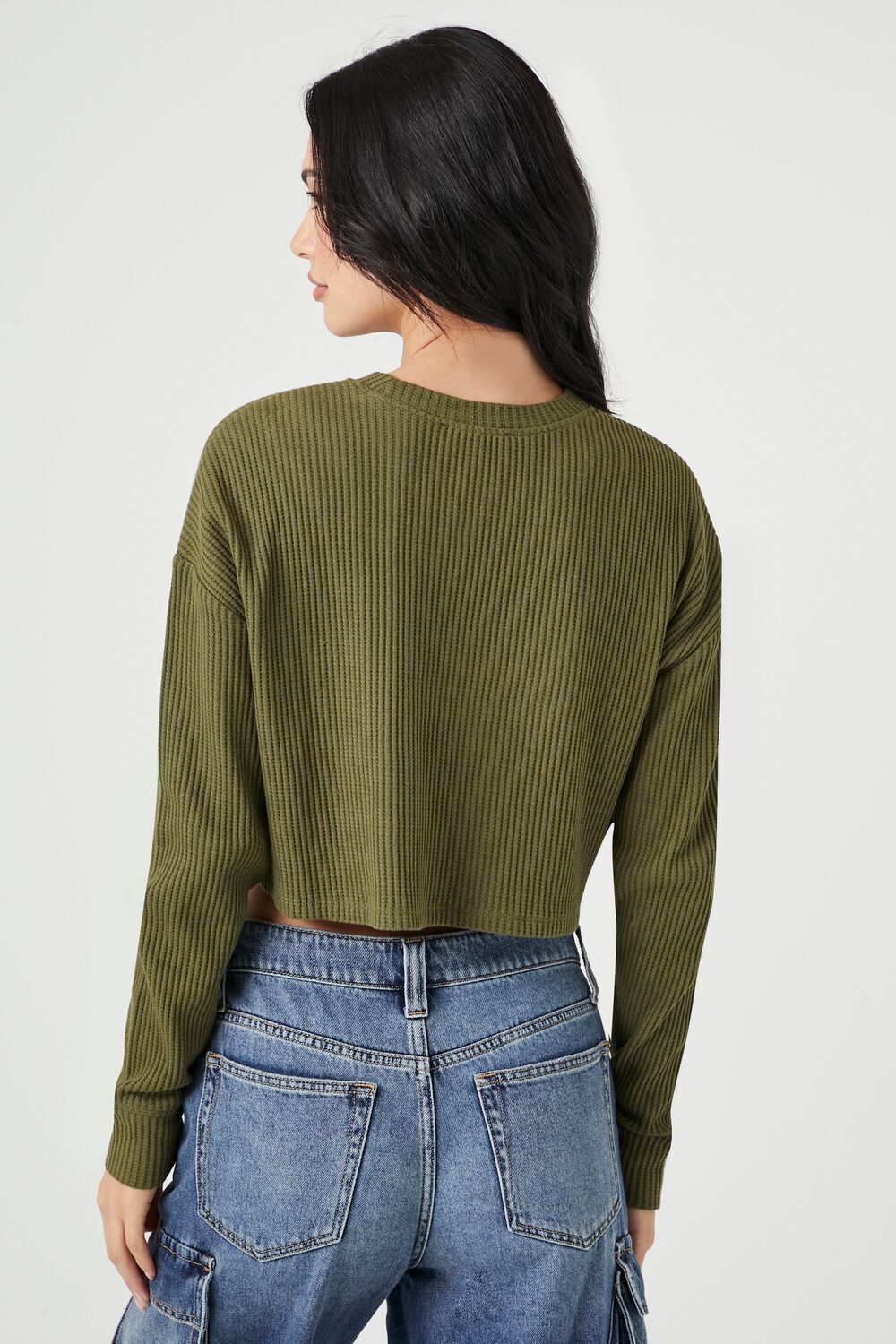 Boxy Ribbed Knit Crop Top