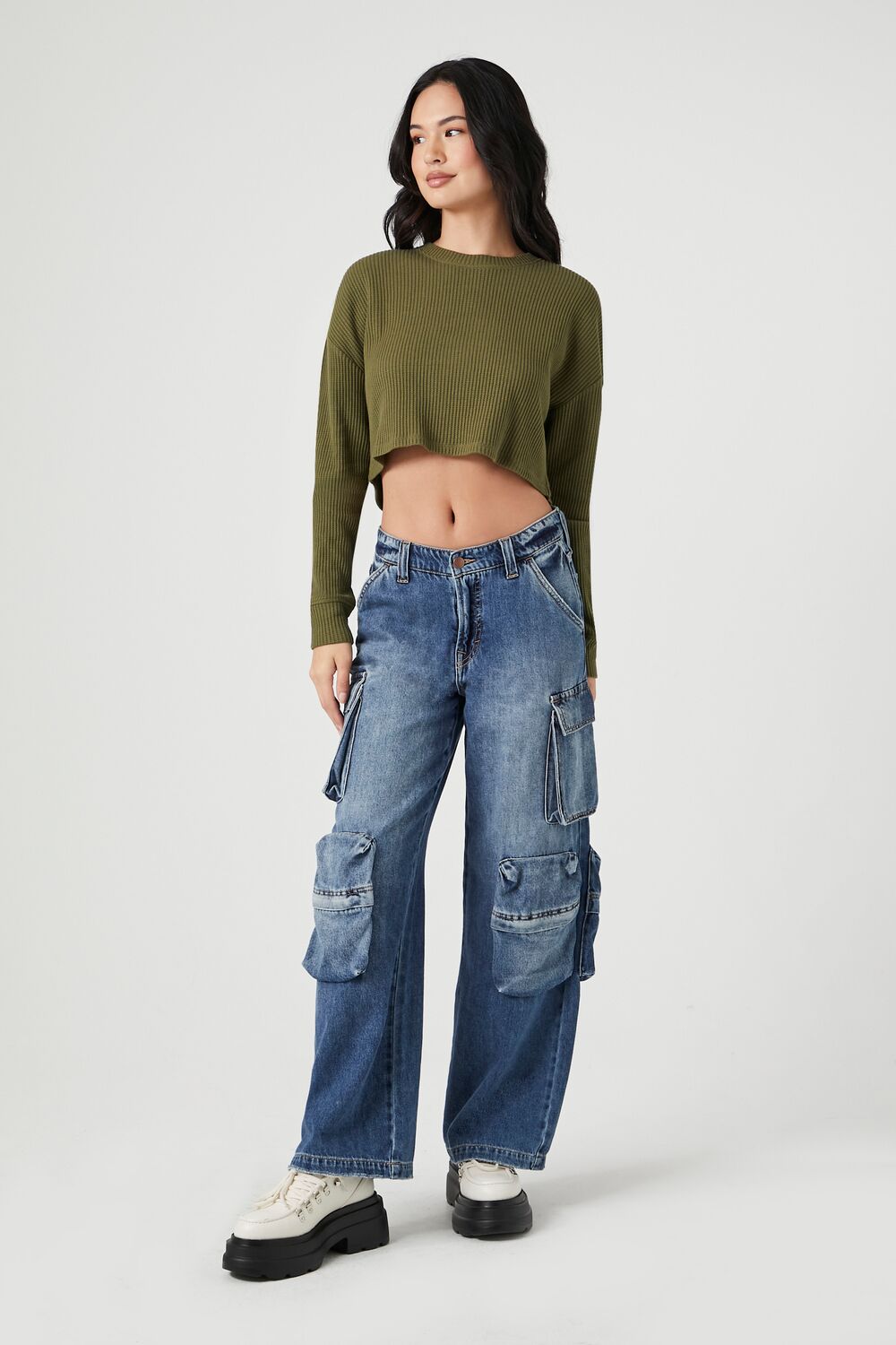 Boxy Ribbed Knit Crop Top