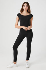 Cap-Sleeve Fitted Jumpsuit
