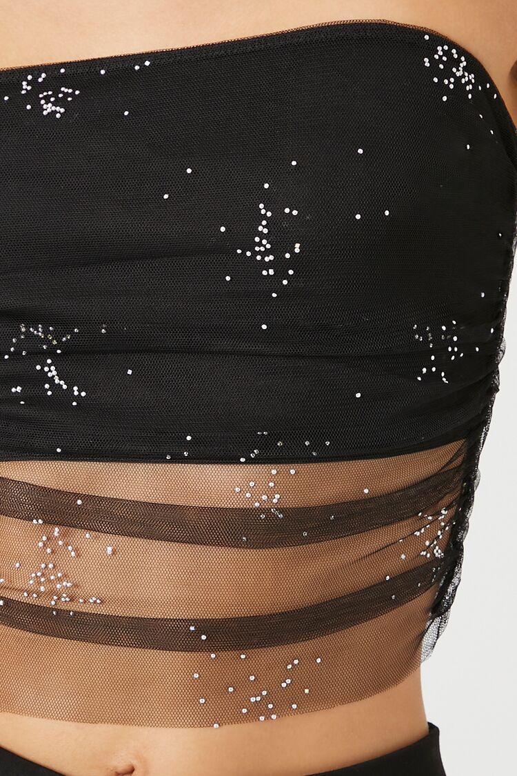 Sequin Mesh Tube Top