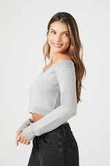 Cropped Off-the-Shoulder Sweater