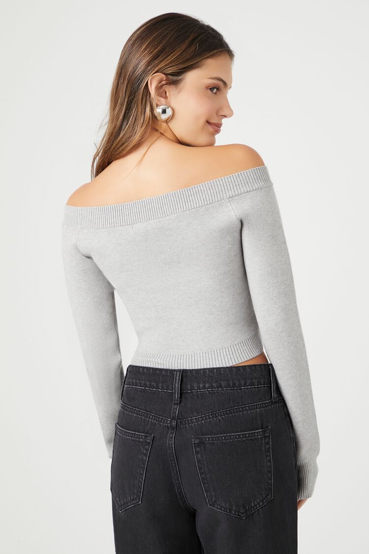 Cropped Off-the-Shoulder Sweater