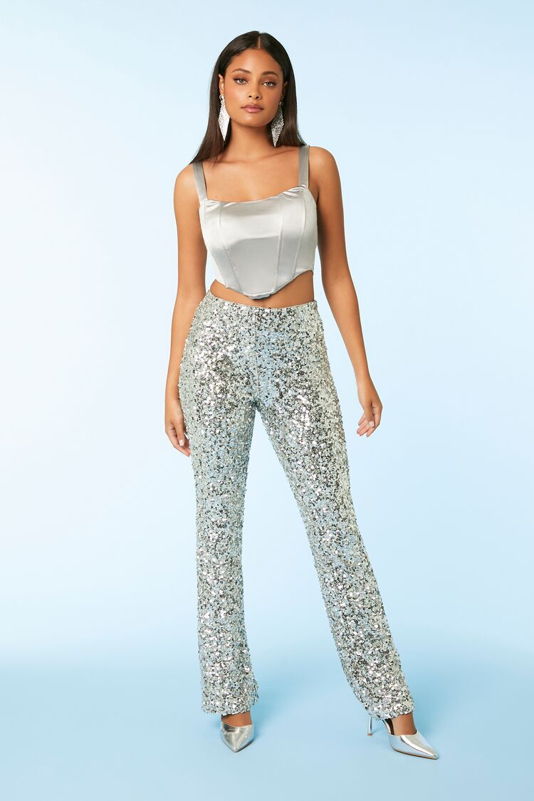 Sequin Flare Pants