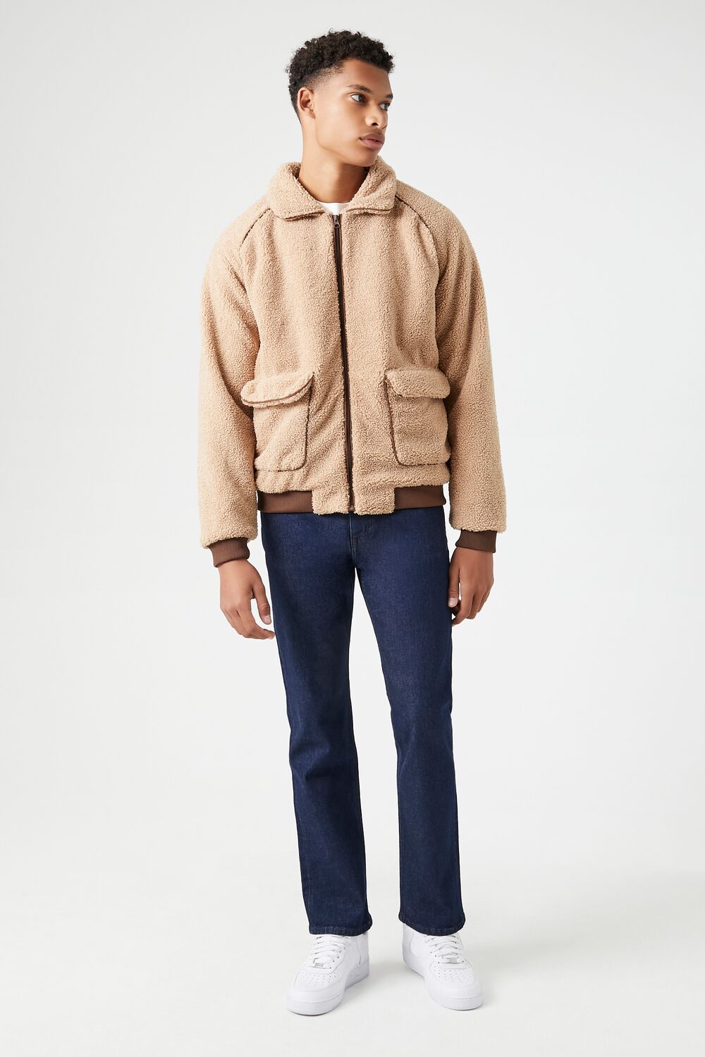 Faux Shearling Zip-Up Jacket