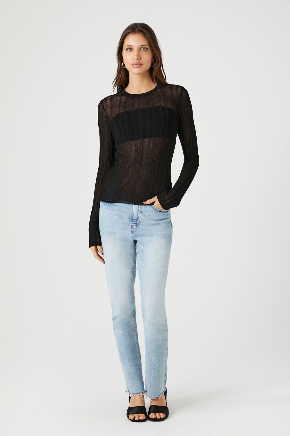 Fitted Ribbed Knit Sweater